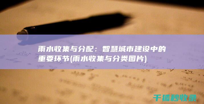 雨水收集与分配：智慧城市建设中的重要环节 (雨水收集与分类图片)