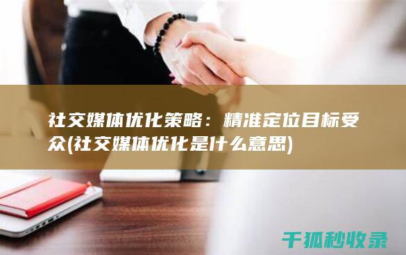 社交媒体优化策略：精准定位目标受众 (社交媒体优化是什么意思)