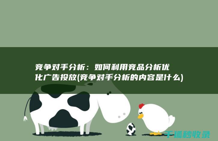 竞争对手分析：如何利用竞品分析优化广告投放 (竞争对手分析的内容是什么)