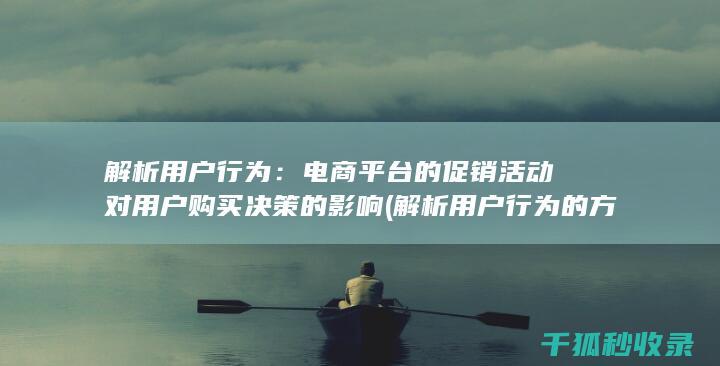 解析用户行为：电商平台的促销活动对用户购买决策的影响 (解析用户行为的方法)