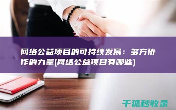 网络公益项目的可持续发展：多方协作的力量 (网络公益项目有哪些)