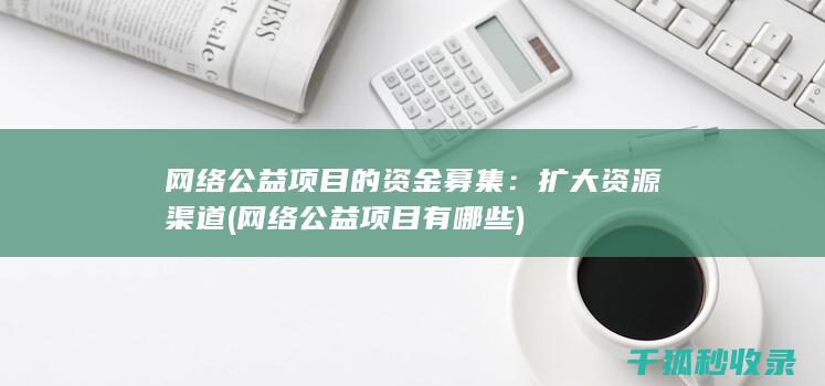 网络公益项目的资金募集：扩大资源渠道 (网络公益项目有哪些)